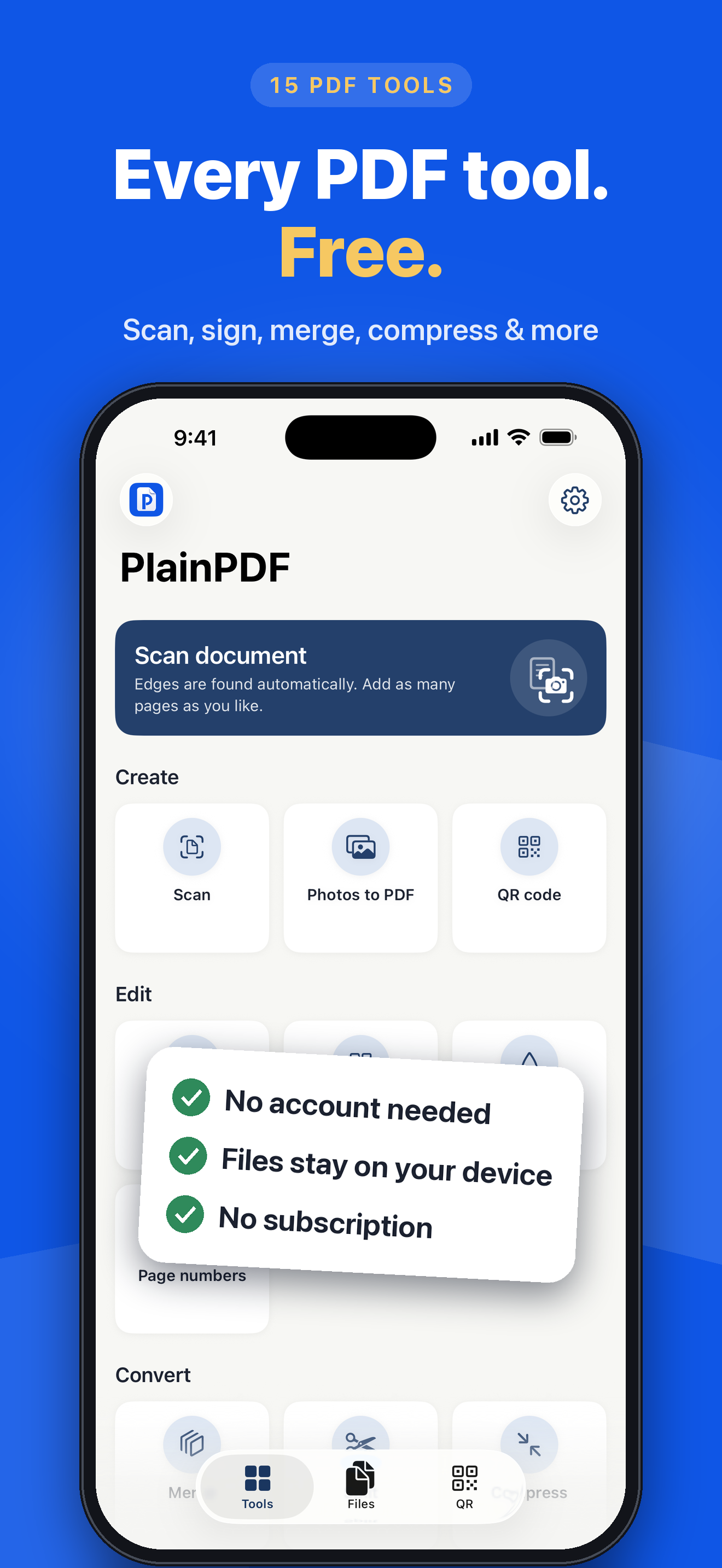 PlainPDF: Scanner & PDF Editor screenshot 1