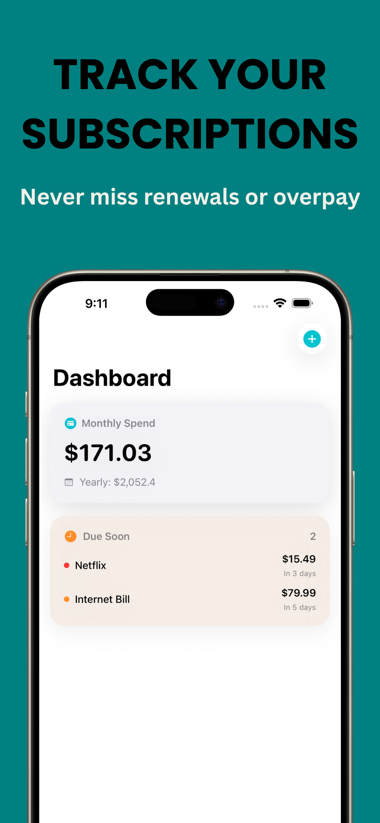 BillPeek : Subscription Tracker screenshot 1