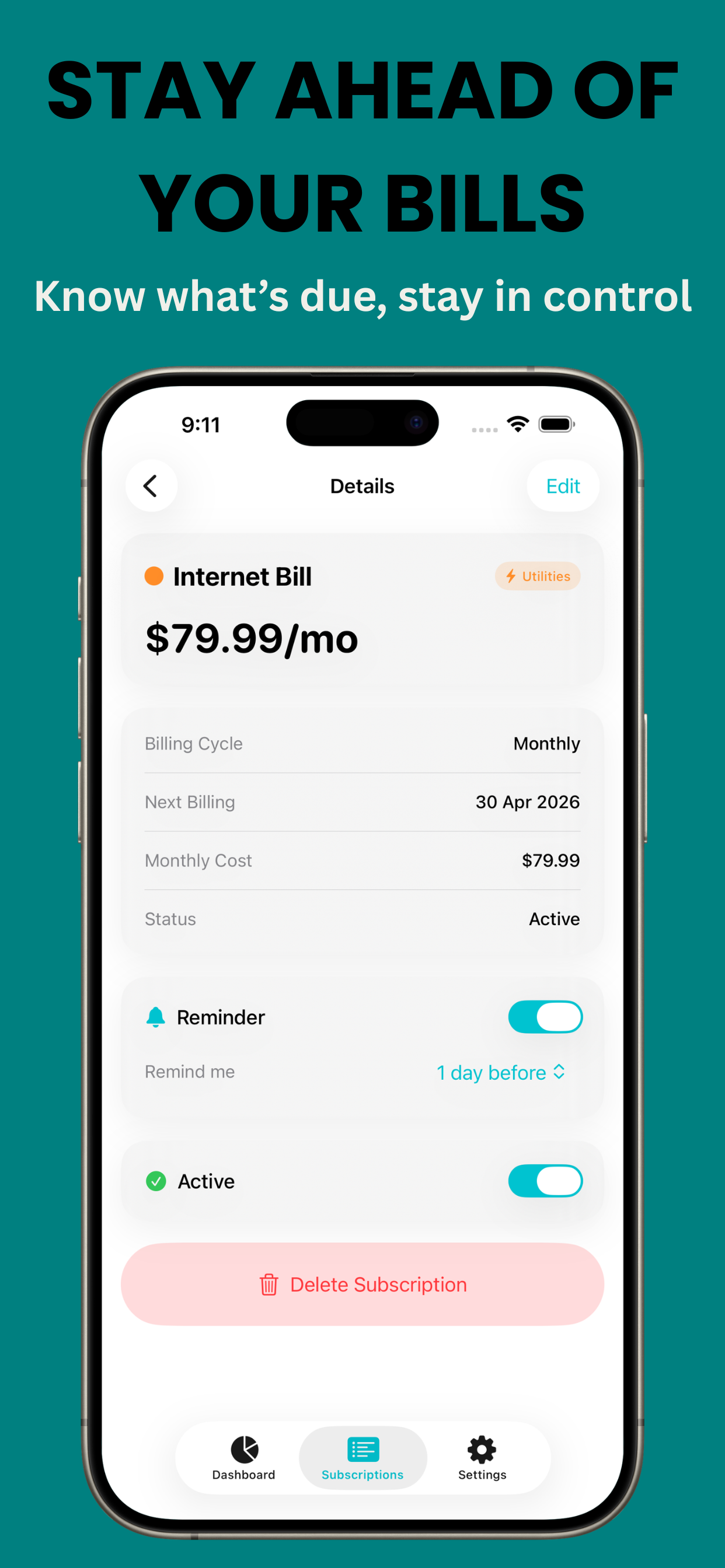 BillPeek : Subscription Tracker screenshot 3